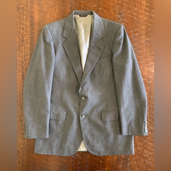 Lanvin Men’s Size 40R Gray With Blue Pinstripes Blazer - Picture 13 of 15